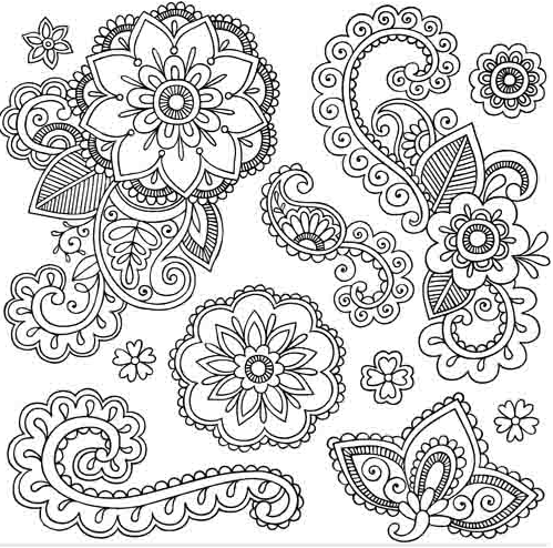 499x494 Paisley Floral Elements Vector Ai Format Free Vector Download