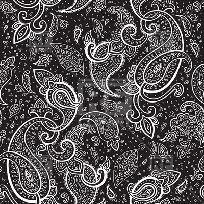 400x400 Black Persian Ornament Paisley