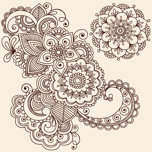 500x500 Flowers And Paisley Vector Illustration 02 Designers Revolution