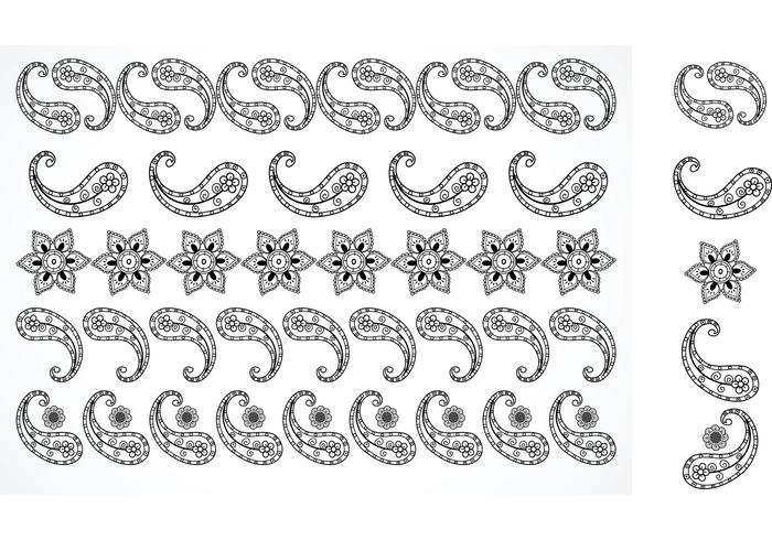 700x490 Free Vector Paisley Borders