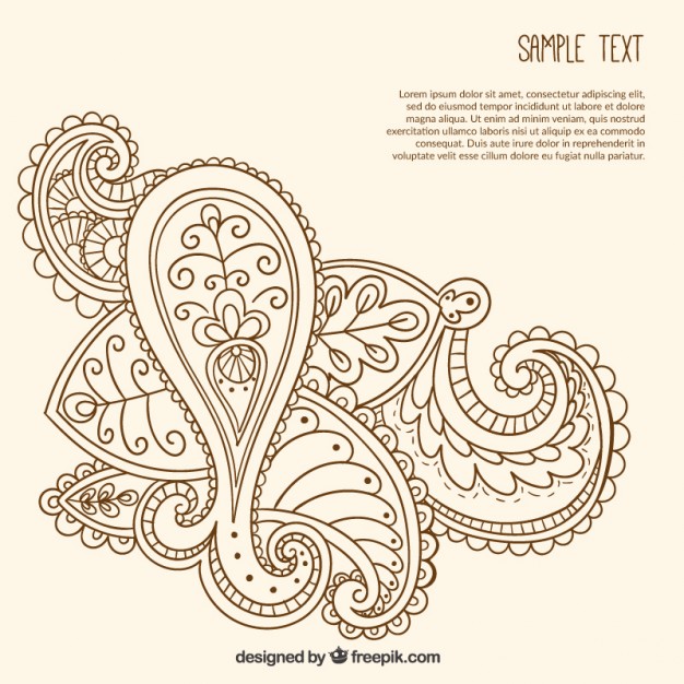 626x626 Hand Drawn Ornamental Paisley Template Vector Free Download
