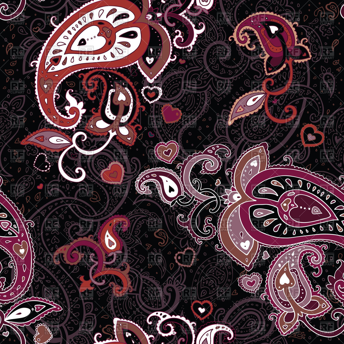 1200x1200 Seamless Background With Paisley Pattern Vector Image Vector