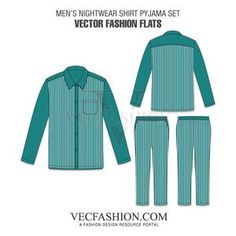 236x236 Sleepwear Pajama Set Vector Templates Flat Sketch Cadfashion