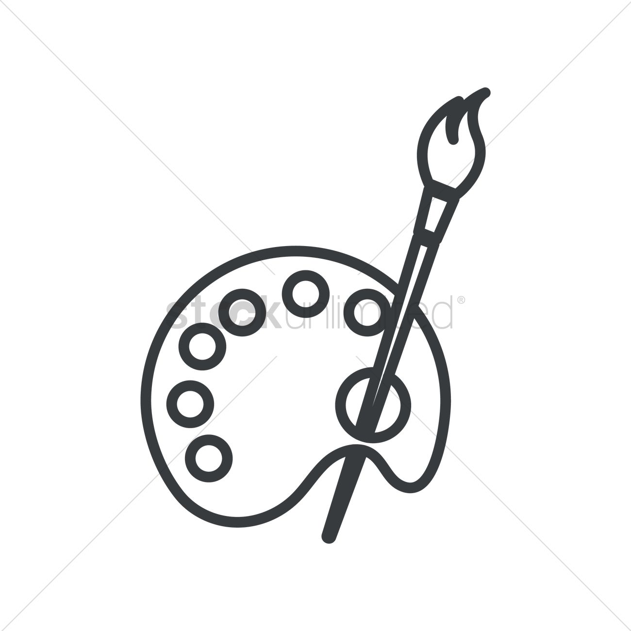 1300x1300 Paint Brush And Palette Vector Image