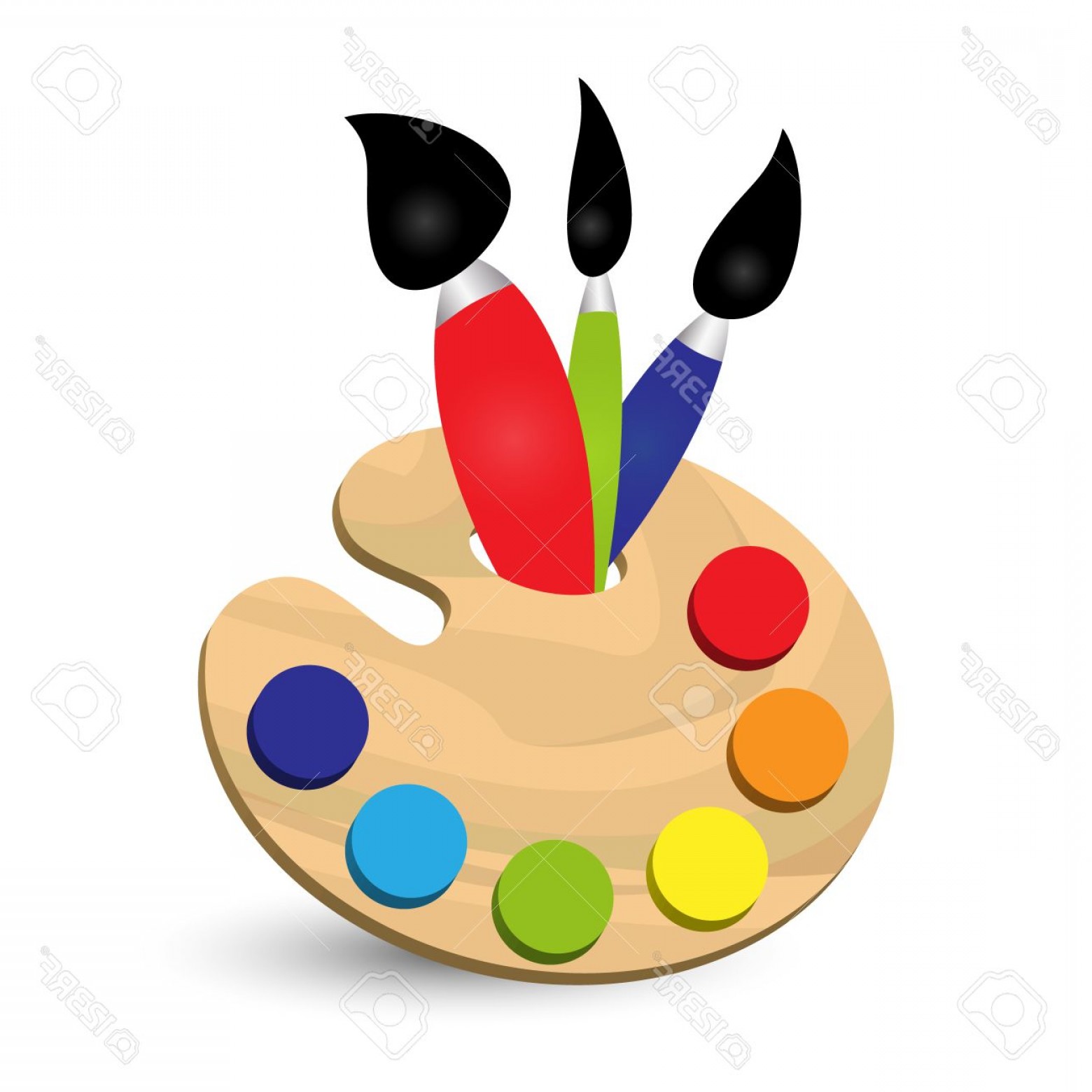 1560x1560 Photostock Vector Painters Palette With Primary Colors And Three