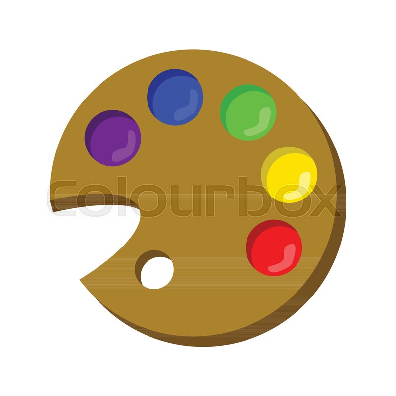800x800 Simple Round Artist Color Palette Vector Illustration Graphic