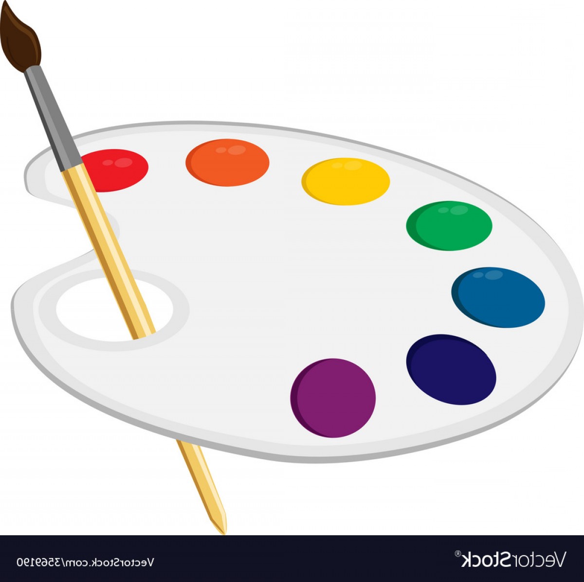 1200x1195 Art Palette With Paintbrush Vector Lazttweet