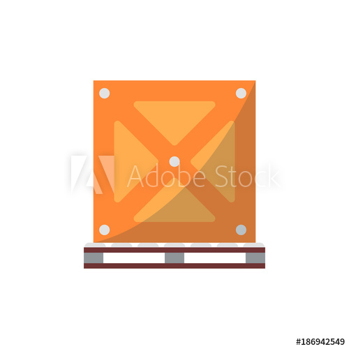500x500 Big Delivery Box On Pallet Vector Icon