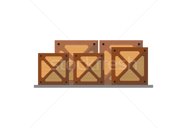 600x409 Wooden Boxes On Pallet Vector Icon Vector Illustration Sergei