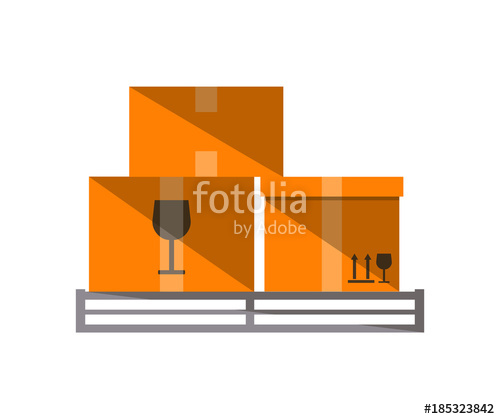 500x419 Cardboard Boxes On Pallet Vector Icon Stock Image And Royalty