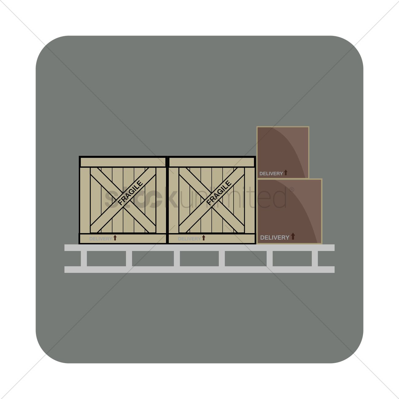 1300x1300 Delivery Boxes Placed On Pallet Vector Image