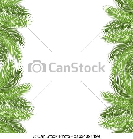 450x470 Palm Branch Template. Tropical Palm Leaves. Design Background