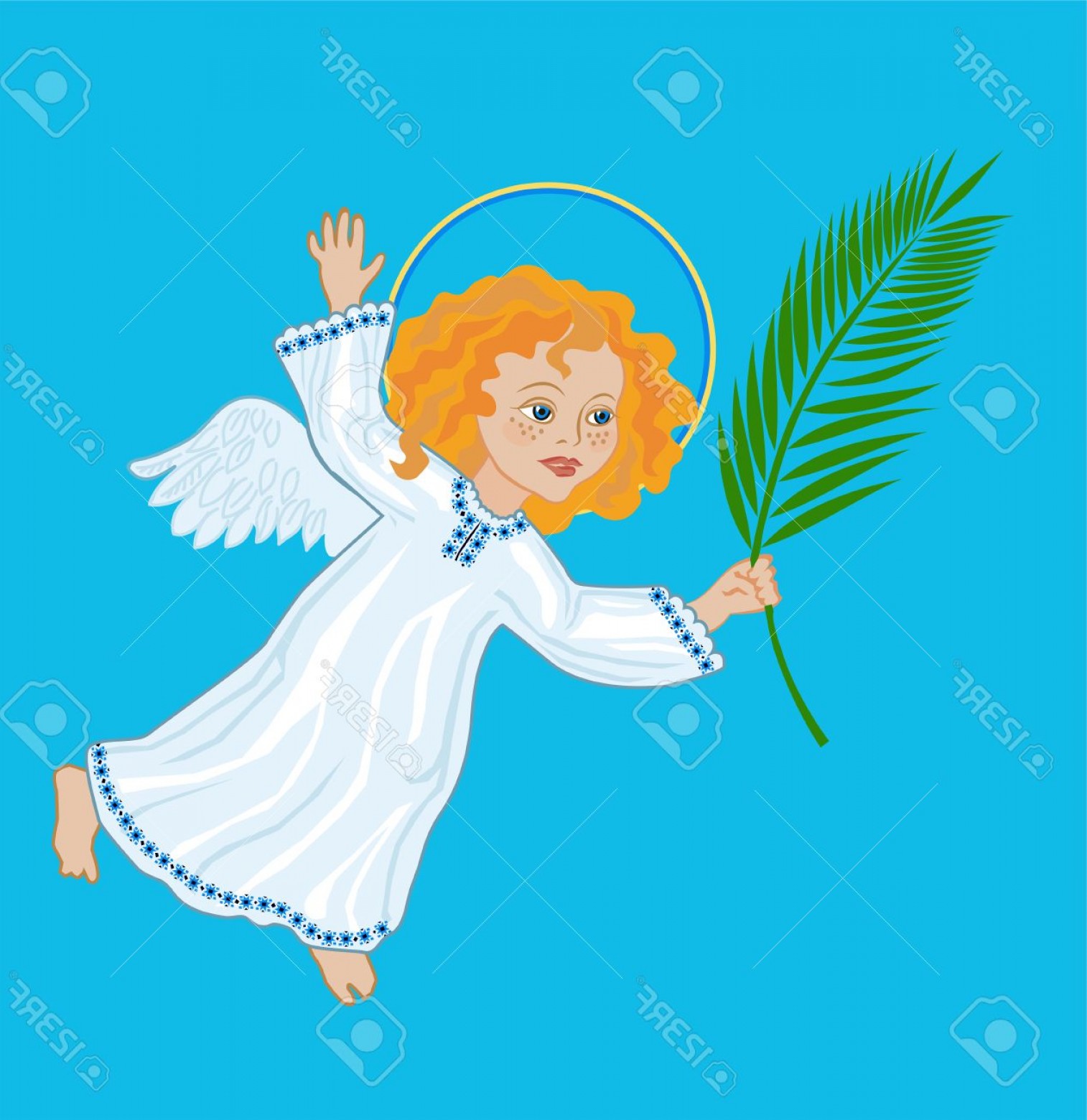 1514x1560 Photostock Vector Angel With A Palm Branch Symbolic Image Of Palm