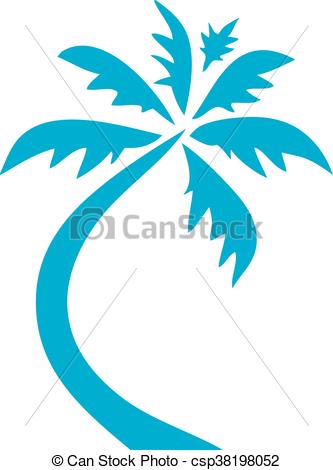 333x470 Palm Tree Clip Art Blue.