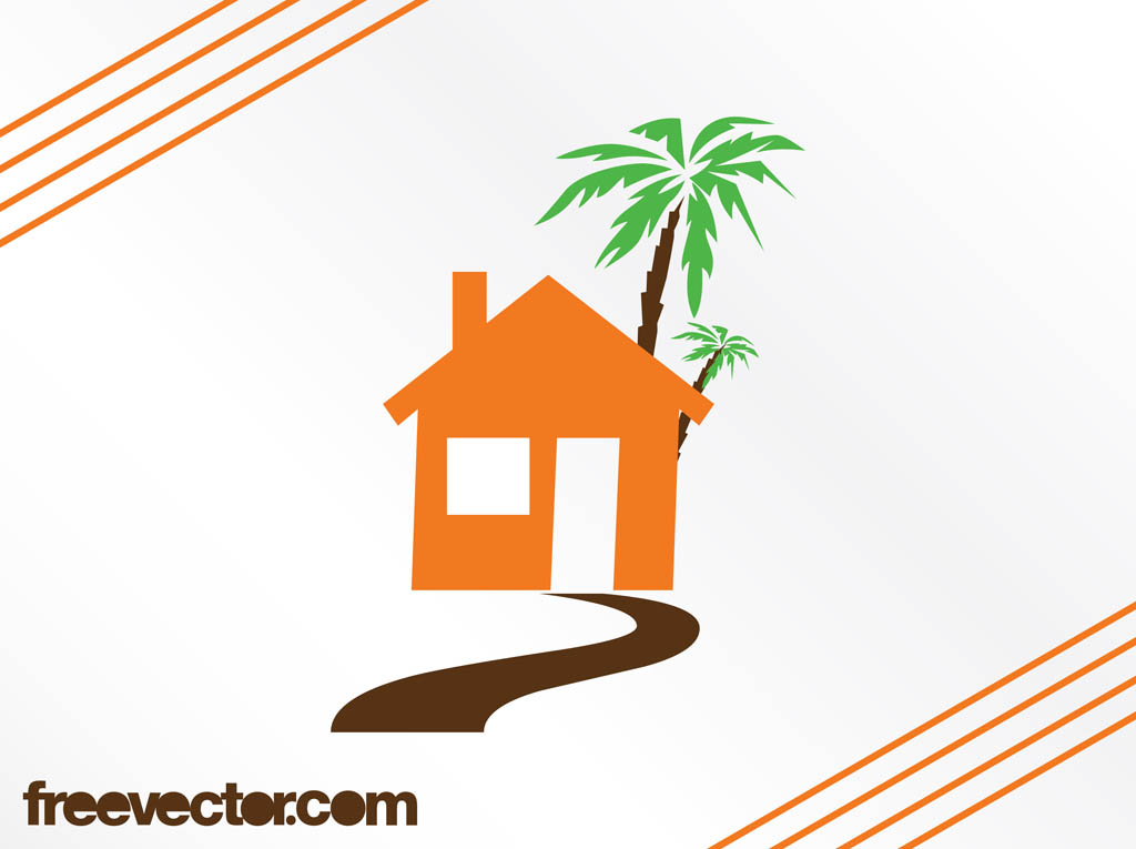 1024x765 House And Palm Tree Vector Art Amp Graphics