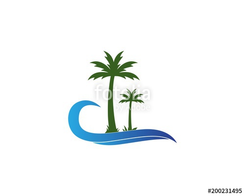 500x400 Coconut Tree Logo Design Vector Illustration Stock Image And