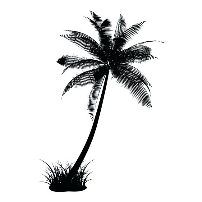 650x650 Palm Trees Silhouette On The Beach With Fish Free Leestudio