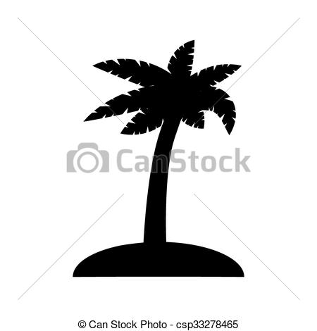 450x470 Coconut Palm Tree Black Silhouette Isolated On A White Background