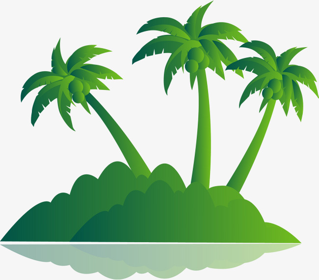 650x570 Green Palm Tree Island Vector, Green Vector, Palm Vector, Tree