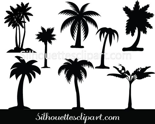 500x400 Palm Tree Clip Art Pack Silhouettes Palm Tree