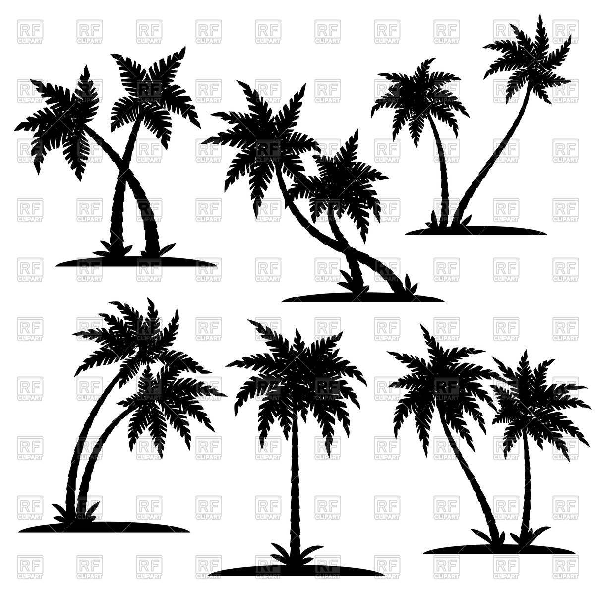 1200x1200 Set Of Silhouette Of Palm Trees Vector Image Vector Artwork Of