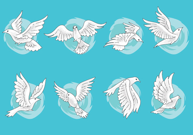 632x443 Set Of Paloma Or Dove Vectors With Hand Drawn Style Free Vector