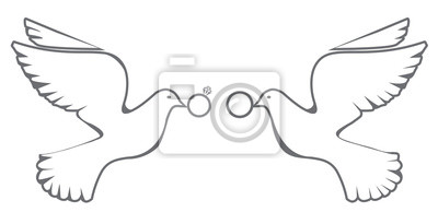 400x194 Boda De La Paloma Del Vector Pinturas Para La Pared Cuadros Ala