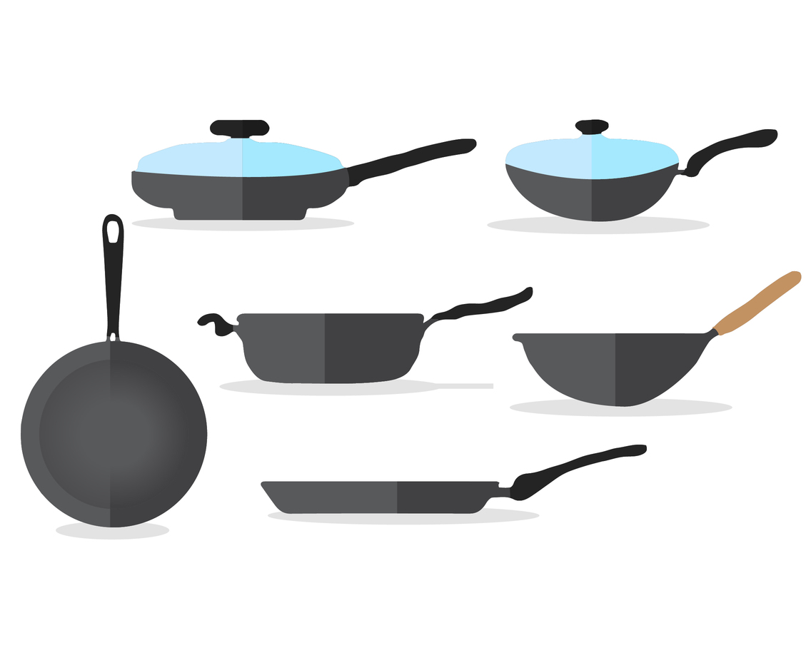 1136x936 Frying Pan Vector Set Vector Art Amp Graphics