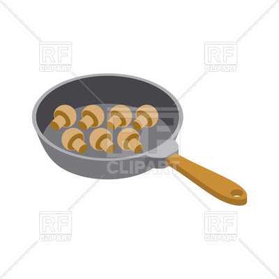 400x400 Mushrooms Champignons On Frying Pan Vector Image Vector Artwork