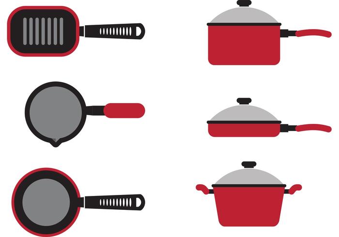 700x490 Red Cooking Pan Vectors