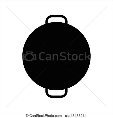 450x470 Black Silhouettes Of Afrying Pan.