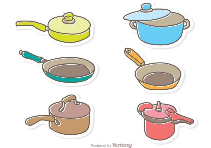 700x490 Cartoon Cooking Pan Vector Pack