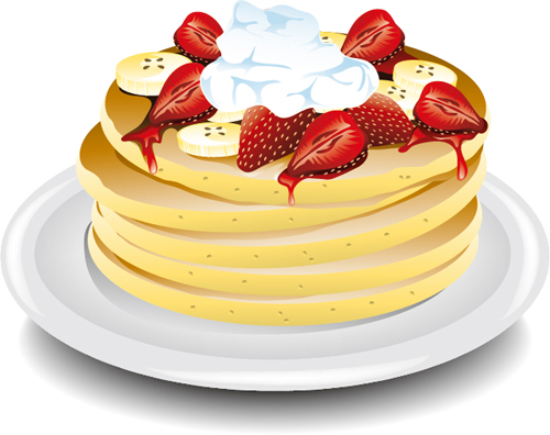500x396 Pancake With Strawberry Vector Material 01 Free Download