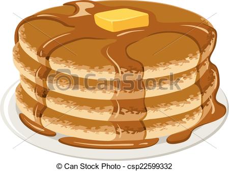 450x337 Pancakes. An Illustration Of Stack Of Pancakes With Syrup And Butter.