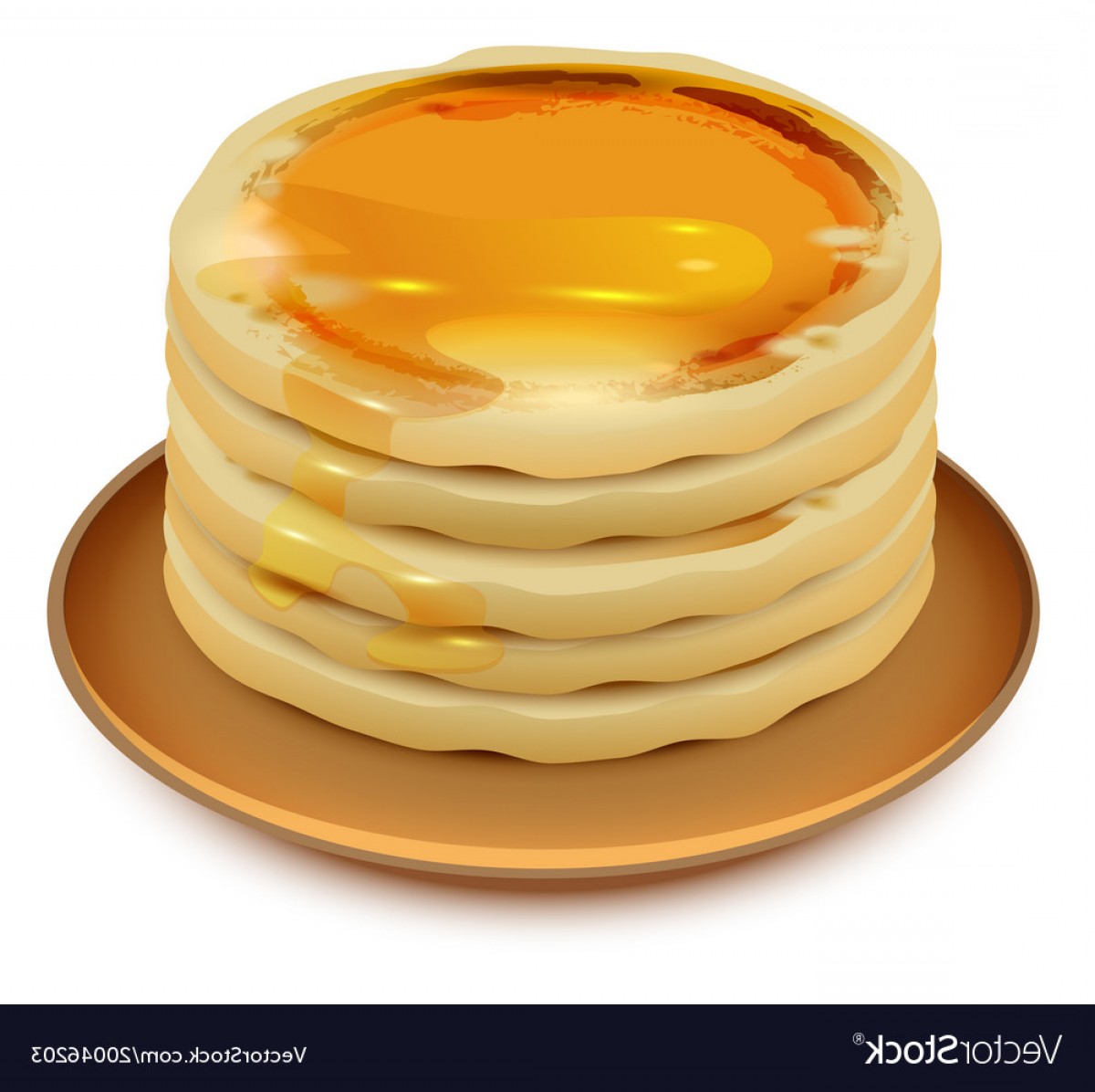 1200x1196 Thick Pancakes With Honey On Plate Stack Of Vector Shopatcloth