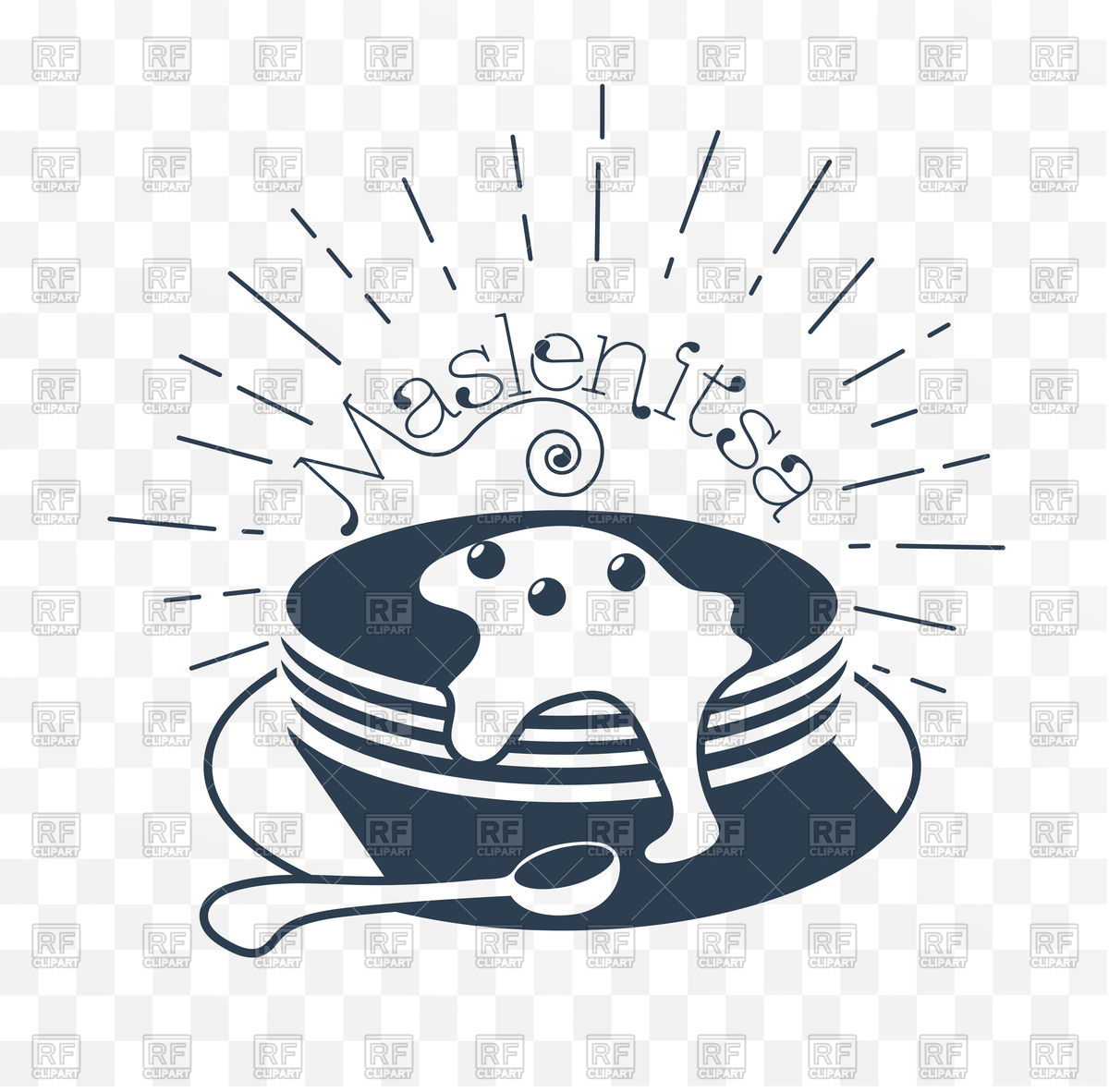 1200x1182 Maslenitsa Icon With Pancakes Vector Image Vector Artwork Of