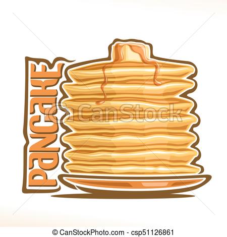 450x470 Vector Logo For Pancake, Original Typography Typeface For Yellow