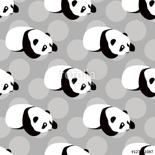 500x500 Panda Bear Vector Background. Seamless Pattern With Cute Cartoon