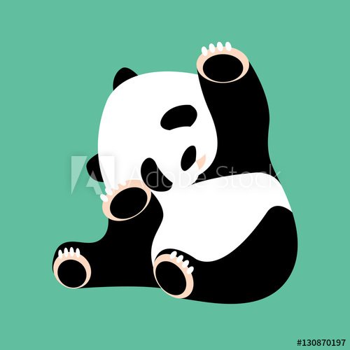 500x500 Panda Bear Vector Illustration Style Flat