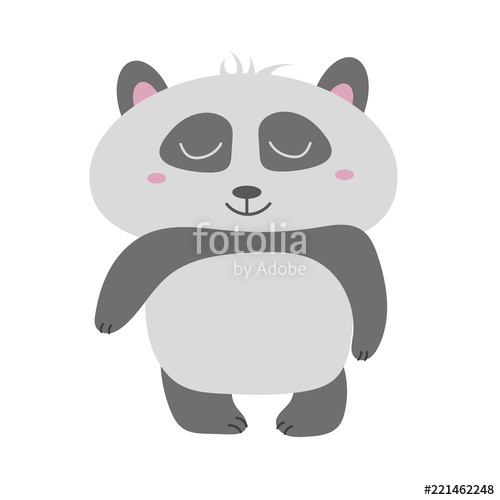 500x500 Cute Panda Bear, Vector Illustration. Animal Vector. Hand Drawn
