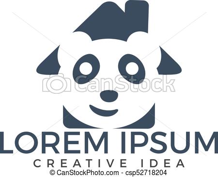 450x366 Panda Home Shape Vector Design. Creative Panda Vector Logo Design