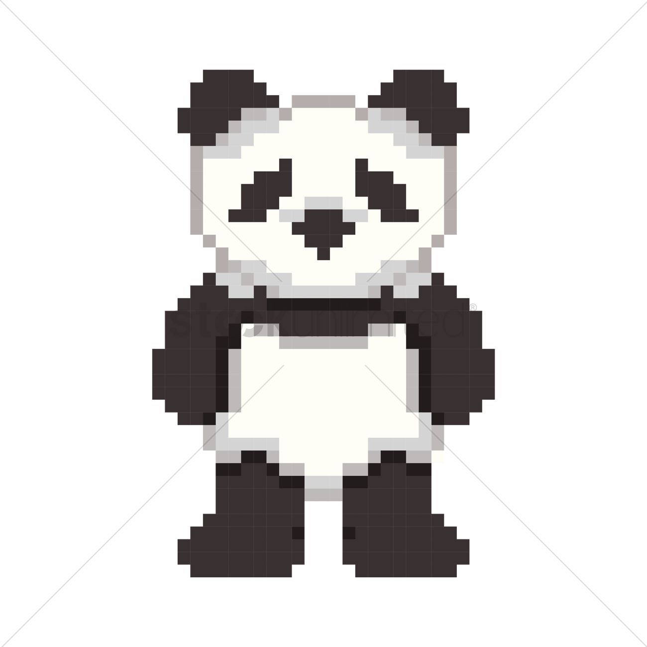 1300x1300 Pixel Art Panda Vector Image