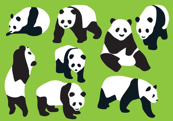 700x490 Panda Bear Silhouette Vectors
