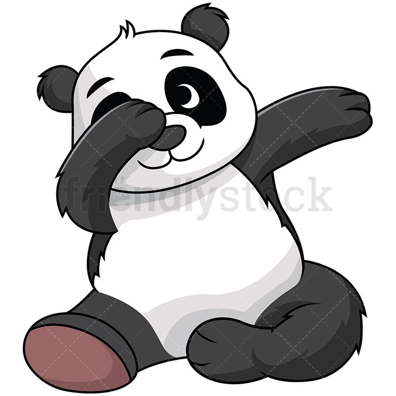 800x800 Dabbing Panda Vector Cartoon Clipart Adorable Animals