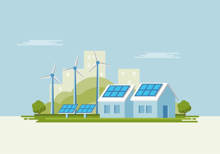 700x490 Solar Panel And Windmill