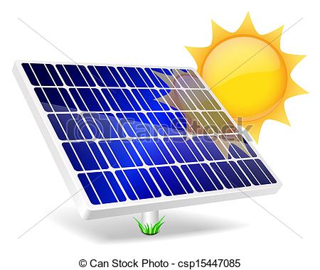 450x380 Solar Panel And Sun Icon. Vector Illustration Eps10. .