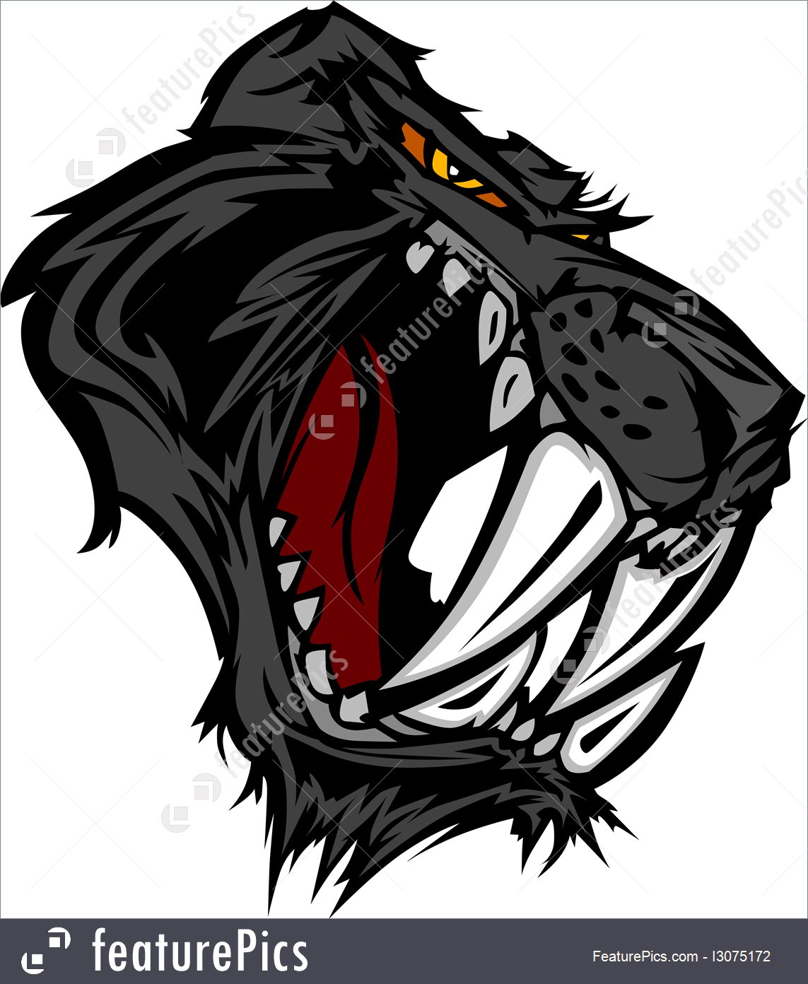1143x1392 Panther Saber Tooth Cat Mascot Head Vector Graphic