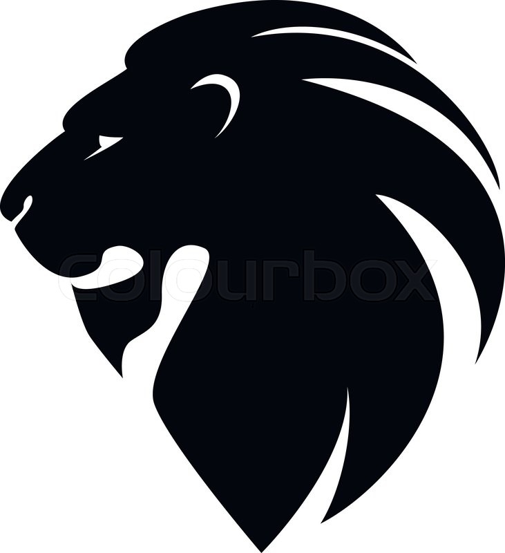731x800 Lion Head In Profile. Template Logo For Your Design Stock Vector