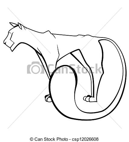 427x470 Black And White Panther Vector. Vector Illustration Of Black And