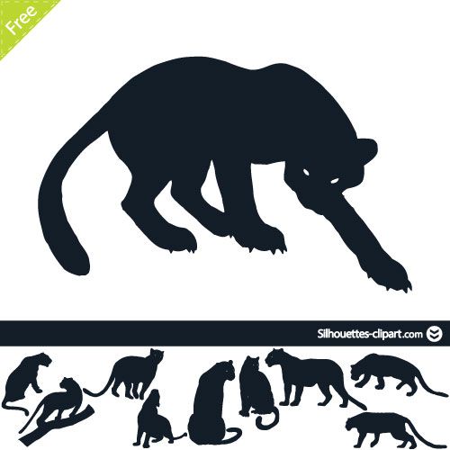 500x500 Panther Vector Silhouettes Silhouettes Silhouettes